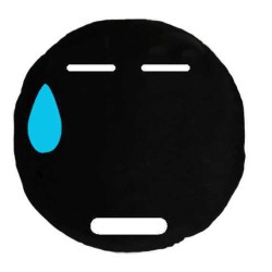 Soft Smiley Emoticon Black Round Cushion Pillow Stuffed Plush Toy Doll (Nervous)